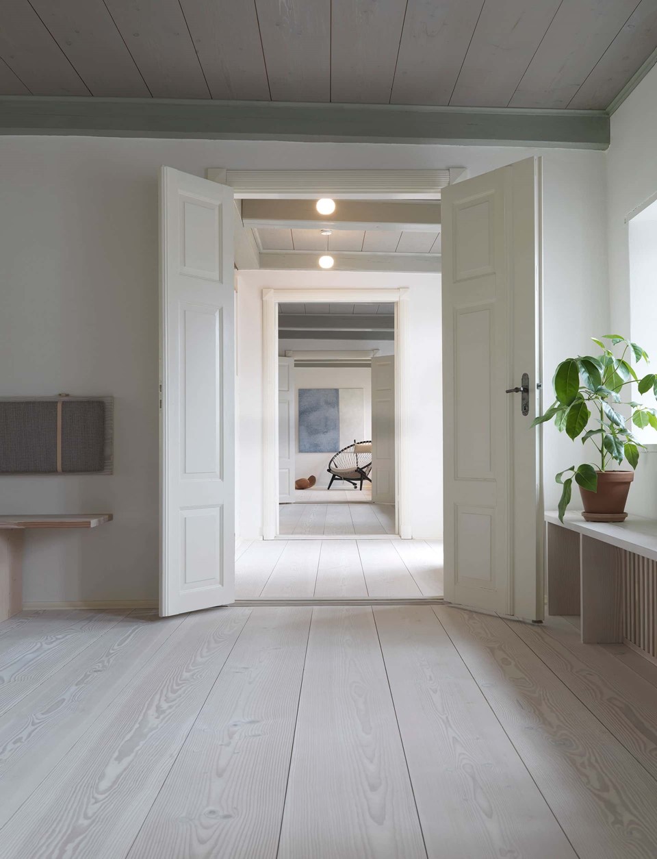 douglas fir floor lye white soap underfloor heating hallway dinesen country home.jpg